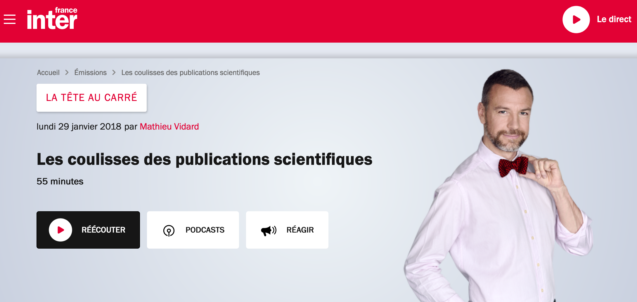 Les coulisses des publications scientifiques (La tête au carré, France Inter)